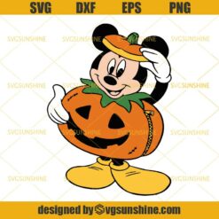 Mickey Mouse Pumpkin Halloween SVG, Disney Halloween SVG PNG DXF EPS