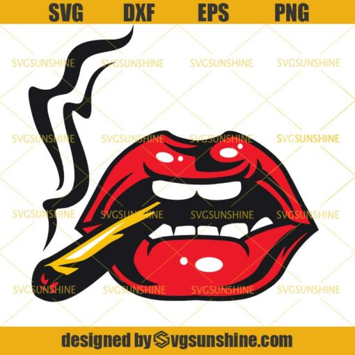 Red Lips Smoking Weed SVG, Cannabis 420 SVG, Marijuana SVG DXF EPS PNG