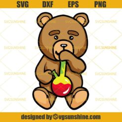 Teddy Bear Bong SVG, Smoking Weed Cannabis Marijuana SVG PNG DXF EPS