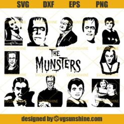 The Munsters SVG Bundle, The Munsters SVG PNG DXF EPS, Halloween SVG Bundle