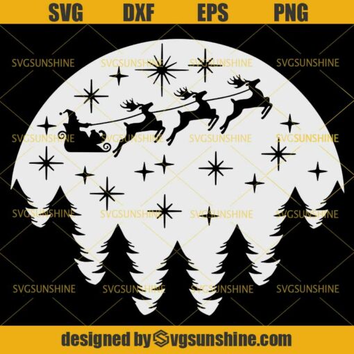 Christmas with Santa SVG, Santa Claus SVG, Reindeer SVG, Merry Christmas SVG PNG DXF EPS