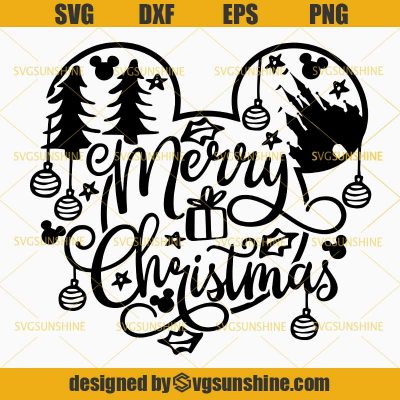 Merry Christmas Mickey Head SVG, Disney Christmas SVG, Mickey Christmas ...