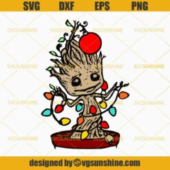 Baby Groot Christmas SVG, Guardians Of The Galaxy Christmas SVG PNG DXF EPS Cut File Clipart