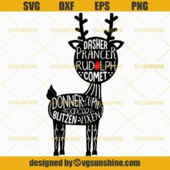 Rudolph Reindeer Frame SVG, Christmas Frame SVG, Rudolph SVG PNG DXF EPS Cricut Silhouette