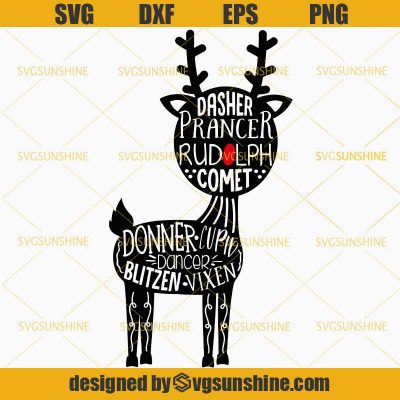 Reindeer Christmas Svg Png Dxf Eps Cut File Clipart Cricut - Sunshine