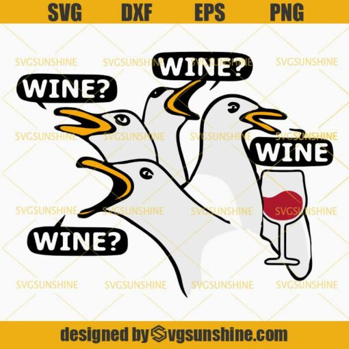 Seagull Finding Nemo SVG, Seagull Wine Wine Wine Wine Bird SVG PNG DXF EPS Cut Files Clipart Cricut