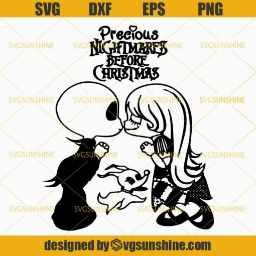Jack And Sally SVG, Precious Nightmares Before Christmas SVG PNG DXF EPS Cut Files Clipart Cricut