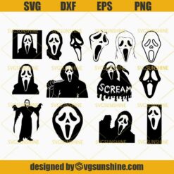 Scream SVG Bundle, Ghostface SVG Bundle, Halloween SVG Cut Files Clipart Cricut