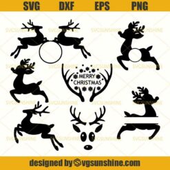 Reindeer SVG Bundle, Deer & Antlers SVG Bundle, Merry Christmas SVG