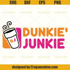 Dunkie Junkie SVG Coffee Cup and Doughnut Donut SVG