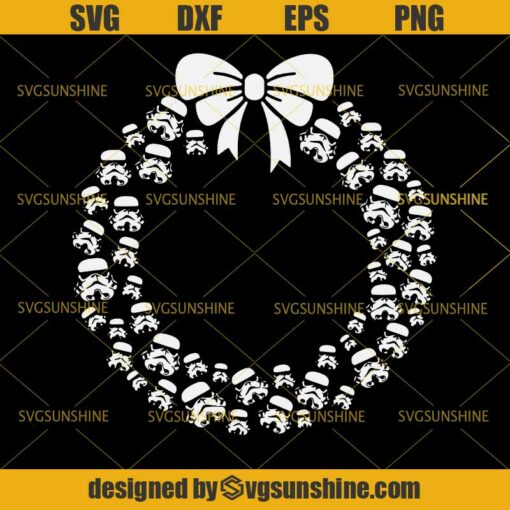 Stormtrooper Christmas Wreath SVG, Stormtrooper SVG, Star Wars Christmas SVG DXF EPS PNG