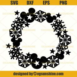 Mickey Wreath SVG, Christmas Wreath SVG, Disney Christmas SVG