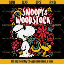 Snoopy Woodstock SVG, Peanuts 70s Floral SVG, Snoopy SVG DXF EPS PNG