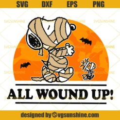 Snoopy All Wound Up Halloween SVG, Snoopy Mummy SVG DXF EPS PNG