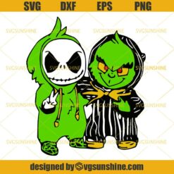 Jack Skellington And Grinch SVG, Nightmare Before Christmas SVG, Grinch SVG
