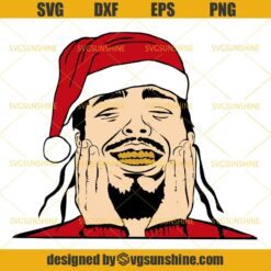 Post Malone Christmas SVG, Post Malone Santa Hat SVG PNG DXF EPS Cut Files