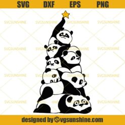 Panda Christmas Tree SVG, Panda SVG, Funny Christmas Tree SVG