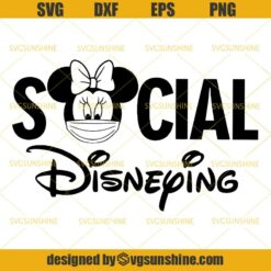 Social Disneying SVG, Minnie Mouse Wearing Mask SVG, Disney Quarantine SVG