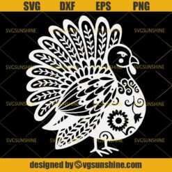 Turkey Mandala SVG, Thanksgiving SVG PNG DXF EPS