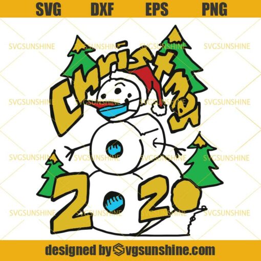 Christmas 2020 Toilet Paper Snowman Face Mask SVG, Christmas 2020 Quarantine SVG, Snowman SVG