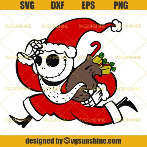 Jack Skellington Santa Claus SVG, Jack Skellington Santa Hat SVG, Christmas SVG, Santa Jack SVG