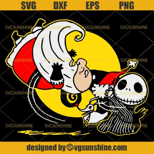 Jack Skellington Santa Claus SVG, Jack Skellington Christmas SVG PNG DXF EPS Cut Files Clipart Cricut