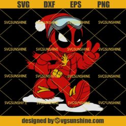 Christmas Deadpool Going Skiing SVG, Deadpool Santa Hat SVG, Marvel Christmas SVG