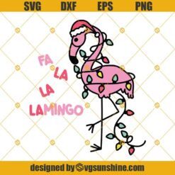 Flamingo Christmas SVG PNG DXF EPS Cut Files Clipart Cricut