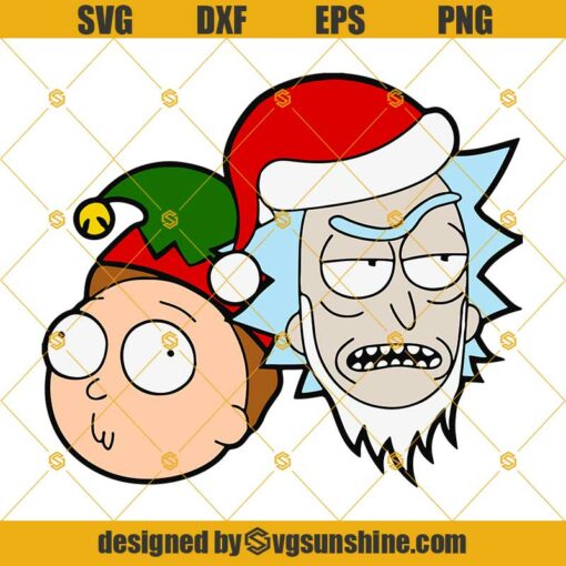 Rick and Morty Christmas SVG PNG DXF EPS Cut Files Clipart Cricut