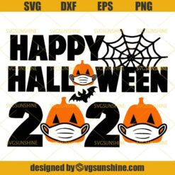 Happy Halloween 2020 Pumpkin Mask SVG, Quarantine Halloween SVG DXF EPS PNG