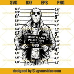 Jason Voorhees Crystal Lake Police Dept Friday the 13th 1980 SVG, Horror Movies Killers SVG, Halloween SVG