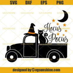 Hocus Pocus Pick Up Truck Halloween SVG, Hocus Pocus SVG DXF EPS PNG