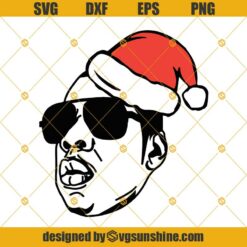 Jay-Z Santa Hat Christmas SVG PNG DXF EPS Cut Files Clipart Cricut