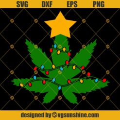 Weed Christmas Tree SVG PNG DXF EPS Cut Files Clipart Cricut, Marijuana, Cannabis Christmas SVG
