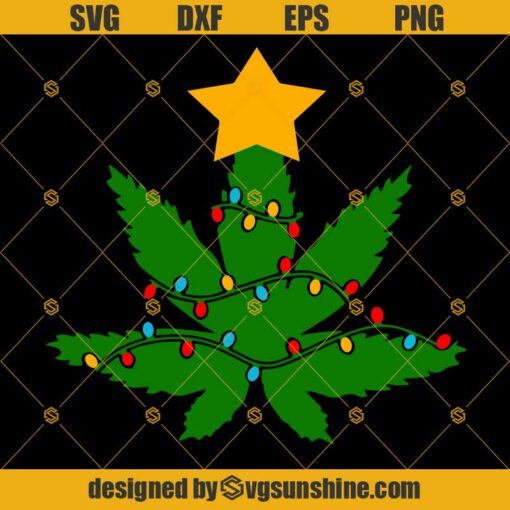 Weed Christmas Tree SVG PNG DXF EPS Cut Files Clipart Cricut, Marijuana, Cannabis Christmas SVG