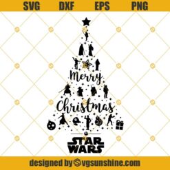 Star Wars Christmas Tree SVG, Star Wars Logo Xmas Holiday Christmas SVG