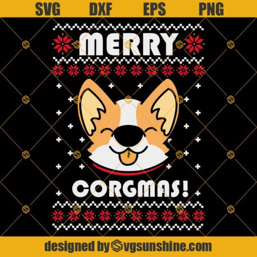 Corgi Ugly Christmas Sweater SVG, Merry Corgmas SVG, Corgi Christmas SVG