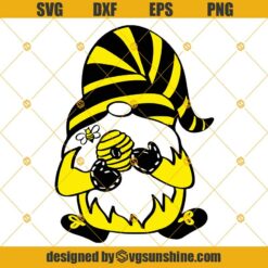 Gnomes Bee SVG, Honey Bee SVG, Gnomes SVG PNG DXF EPS Cut Files Clipart Cricut