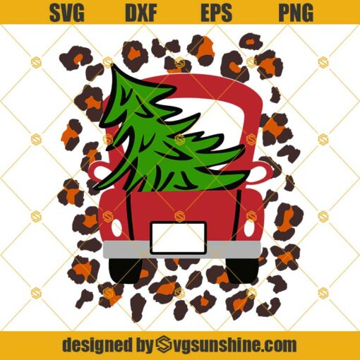 Christmas Truck And Tree Leopard SVG PNG DXF EPS
