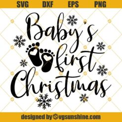 Baby’s First Christmas SVG PNG DXF EPS Cut Files Clipart Cricut