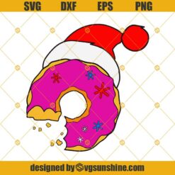 Donut Santa Hat Christmas Svg, Donut Svg, Food Sweets Candy Xmas Svg