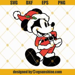 Disney Mickey Santa Claus Christmas SVG PNG DXF EPS Cut Files Clipart Cricut