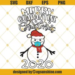 Merry Quarantine Christmas 2020 SVG, Snowman with Face Mask SVG, Snowman with Mask SVG, Xmas 2020 SVG