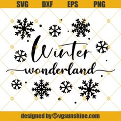 Winter Wonderland Christmas SVG, Winter With Snowflakes SVG PNG DXF EPS