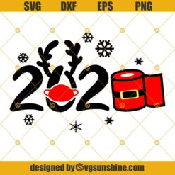 Funny Christmas 2020 Svg, Christmas Quarantine 2020 Face Mask Toilet Paper Svg Dxf Eps Png