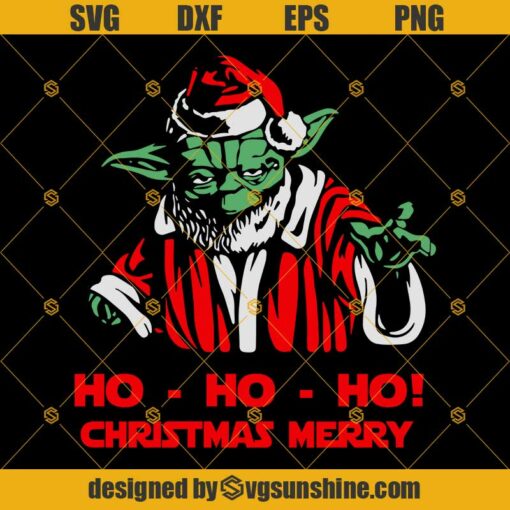 Yoda Ho Ho Ho Christmas Merry SVG, Yoda Christmas SVG, Star Wars Christmas SVG PNG DXF EPS