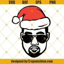 Kanye West Santa Hat Christmas SVG PNG DXF EPS Cut Files Clipart Cricut