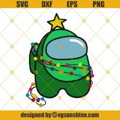 Among Us Christmas Tree SVG, Green Among Us SVG, Christmas For Gamer SVG PNG DXF EPS