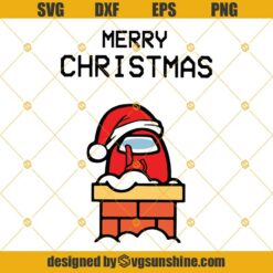 Among Us Merry Christmas SVG PNG DXF EPS Cut Files Clipart Cricut, Among Us SVG