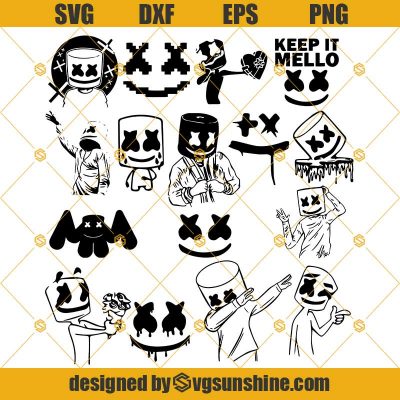 DJ Marshmello SVG Bundle, Marshmello SVG PNG DXF EPS Cut Files Clipart ...